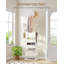 Coat Stand, Wooden Coat Rack with 3 Shelves and 11 Hooks, Freestanding Clothing Tree Hall Organiser, for Scarves, Shoes, for Bedroom, Hallway, Living Room, White-165464753