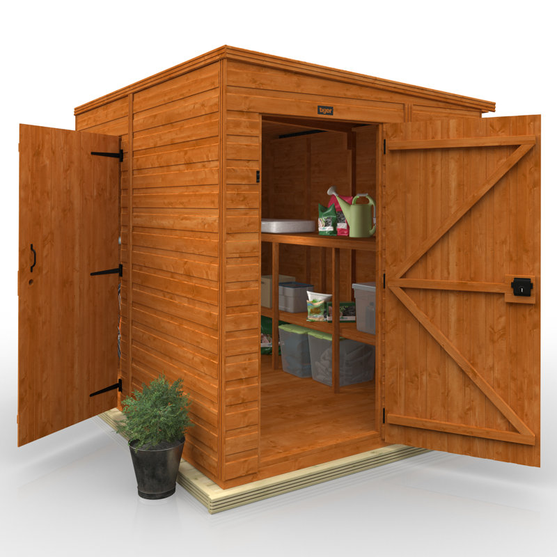TigerFlex® Modular Buildings Solid Wood Shiplap Pent Garden Shed