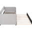 Lit de jour simple rembourré gris, lit gigogne, support en lattes de bois, solide et robuste, idéal pour un lit de taille domestique, design élégant, lit peu encombrant