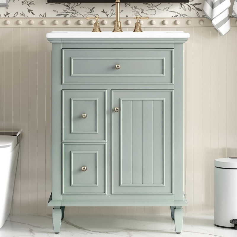 Ensemble de meuble-lavabo simple 24 po Burdick, Vert clair