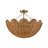 3-Light Rattan Flower-Shape Semi-Flush Mount