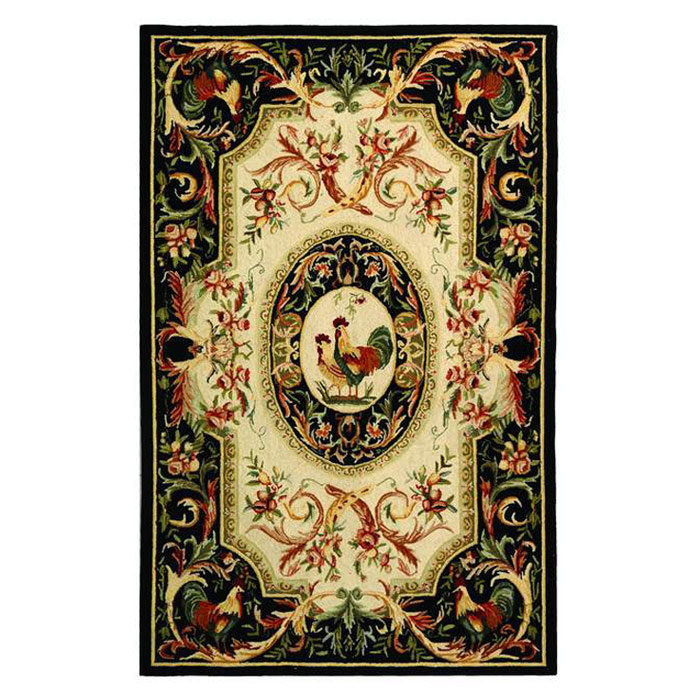 Kinchen Hand Hooked Wool Floral Rug
