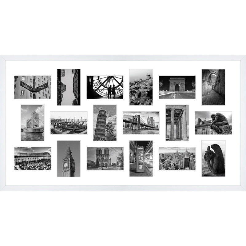 Knoah Wood Picture Frame with Mat, White