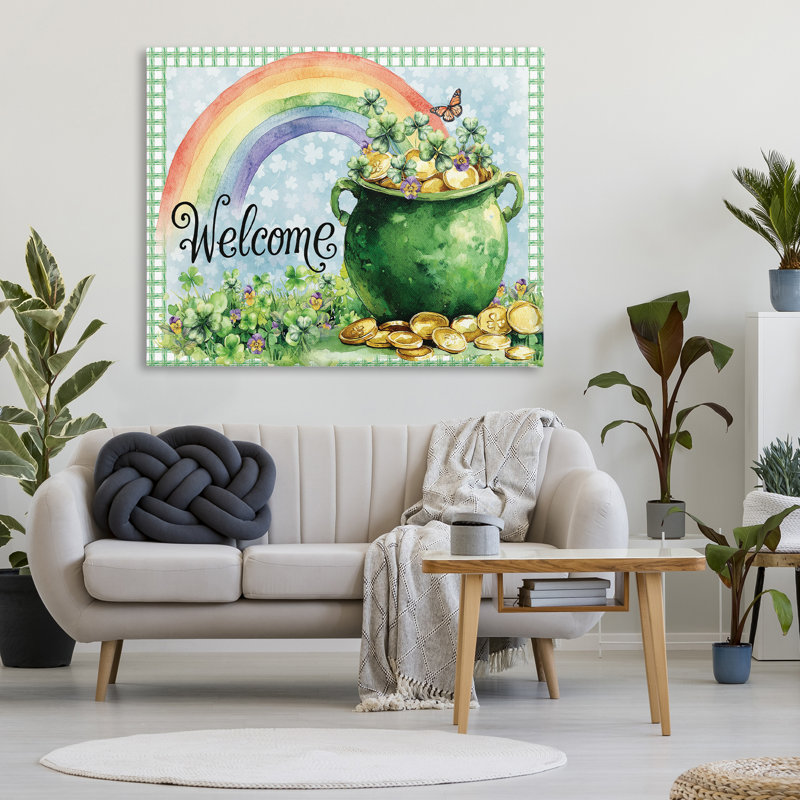 «Welcome Rainbow Pot», par Nicole DeCamp, 36 x 48