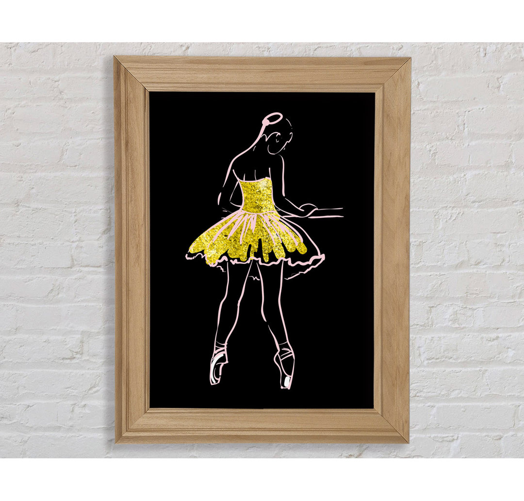 Golden Pink Ballerina 5 - Einzelner Bilderrahmen Kunstdrucke