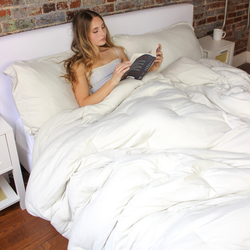 Ensemble d'édredon surdimensionné Summa, Blanc cassé, Édredon pour très grand lit + 2 taies décorativ