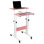 Bureau debout Mind Reader, poste de travail pour ordinateur portable à hauteur réglable, bureau roulant sur roulettes, structure en métal à deux niveaux,