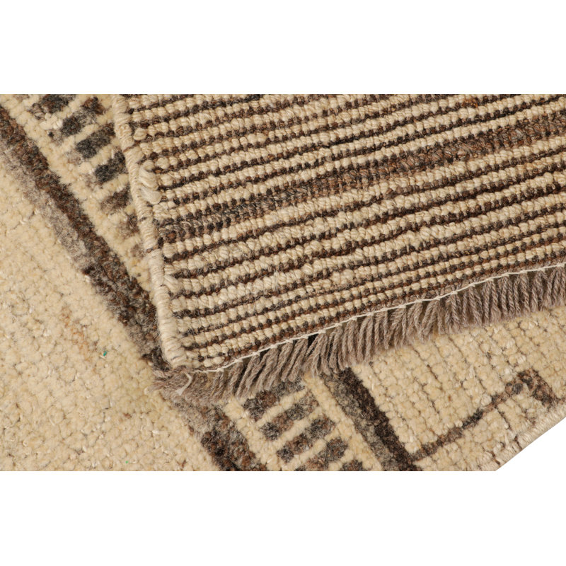 Rug & Kilim’S Modern Classics Rug In Beige With Brown Geometric Patterns, Rectangle 6' x 9'