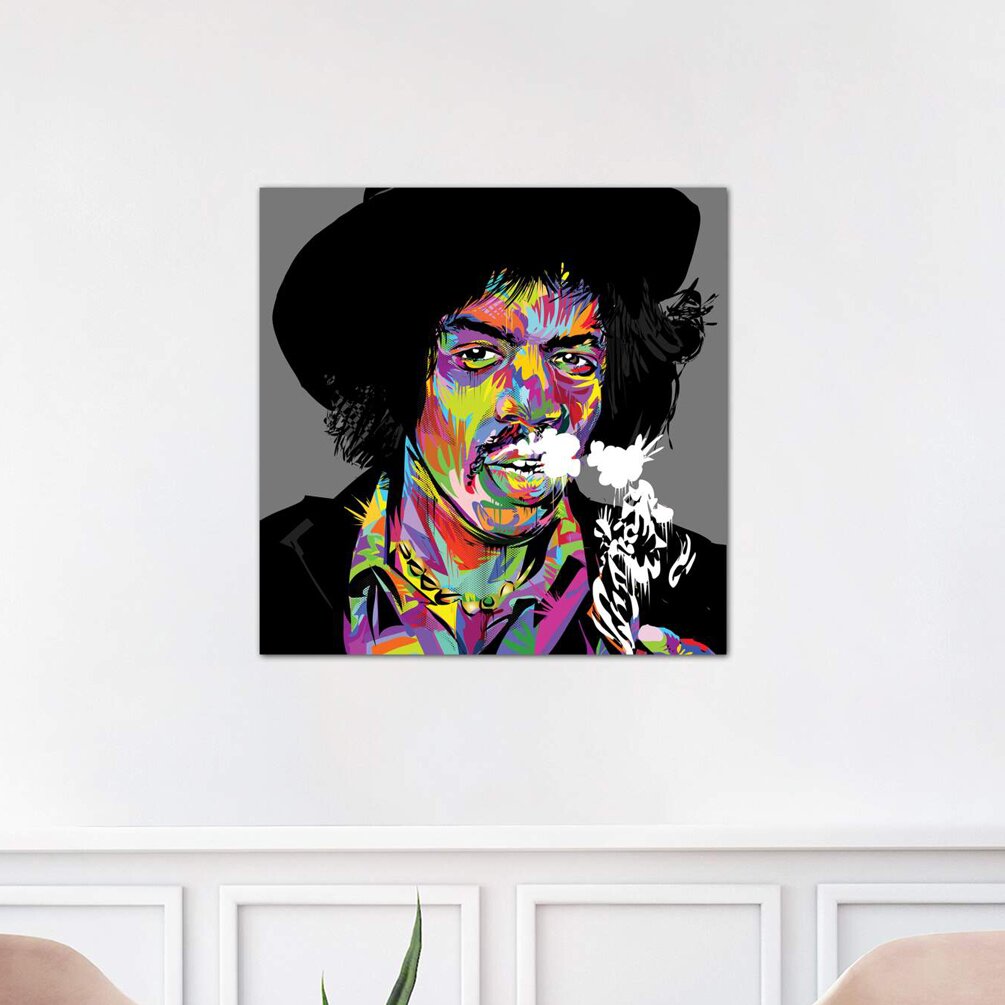 Leinwandbild - Grafikdruck „Jimi Hendrix” von Technodrome1