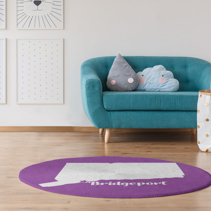 Tapis en poly-chenille bridgeport connecticut, Rond 5 pi