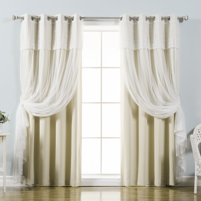 Crenshaw Solid Room Darkening Thermal Grommet Curtain Panels, Beige