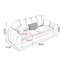 Canapé-lit convertible avec accoudoirs roulés 86,41 po-129862620