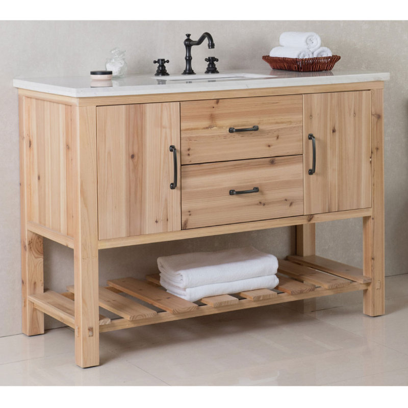 Genoa 48'' Single Bathroom Vanity with Top, White