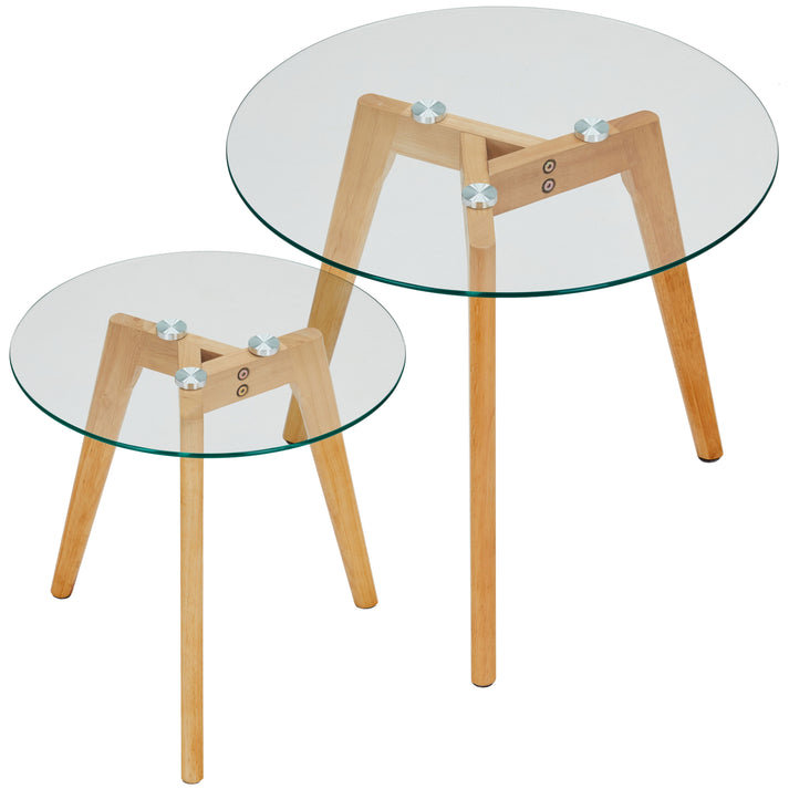 Ensemble de deux tables gigognes modernes Ely, Naturel