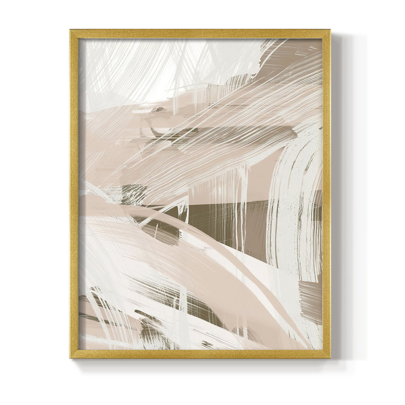 Reproduction encadrée Earthtone Swipe II - bois massif, Or, H 14 po x l 11 po