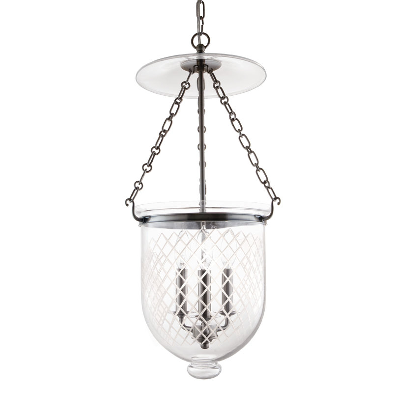 Hampton 3 - Light Single Pendant, Aged Brass, Star Cut