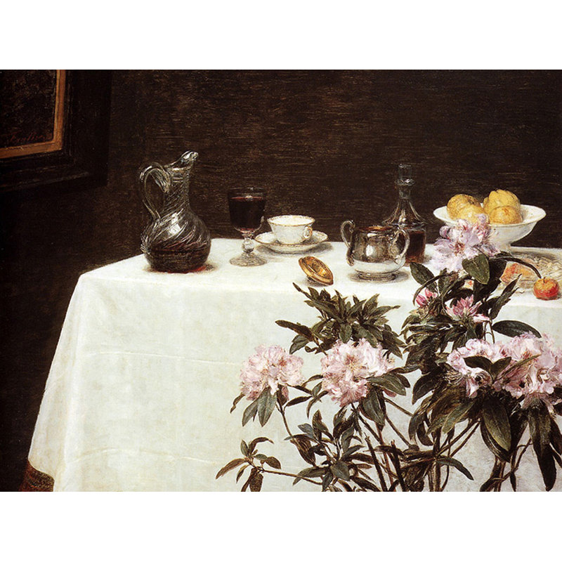 Nature morte: coin d'une table, H 18 po x l 24 po