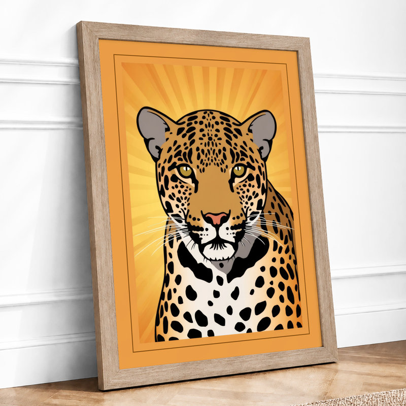 Leopard in Radiance Modern - Framed Print, A3 - 42.0 x 29.7 cm, Oak
