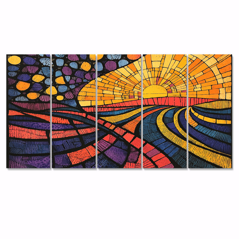 Albertine - Wall Art - Ensemble de décoration murale, H 32 po x l 80 po, 5