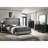 Queen Bed With Wingback, Grey Upholstery, Trim And Refined Bedroom Ambiance Design Upholstered In Grey, - Accented For Modern Decor-362439560-362439607