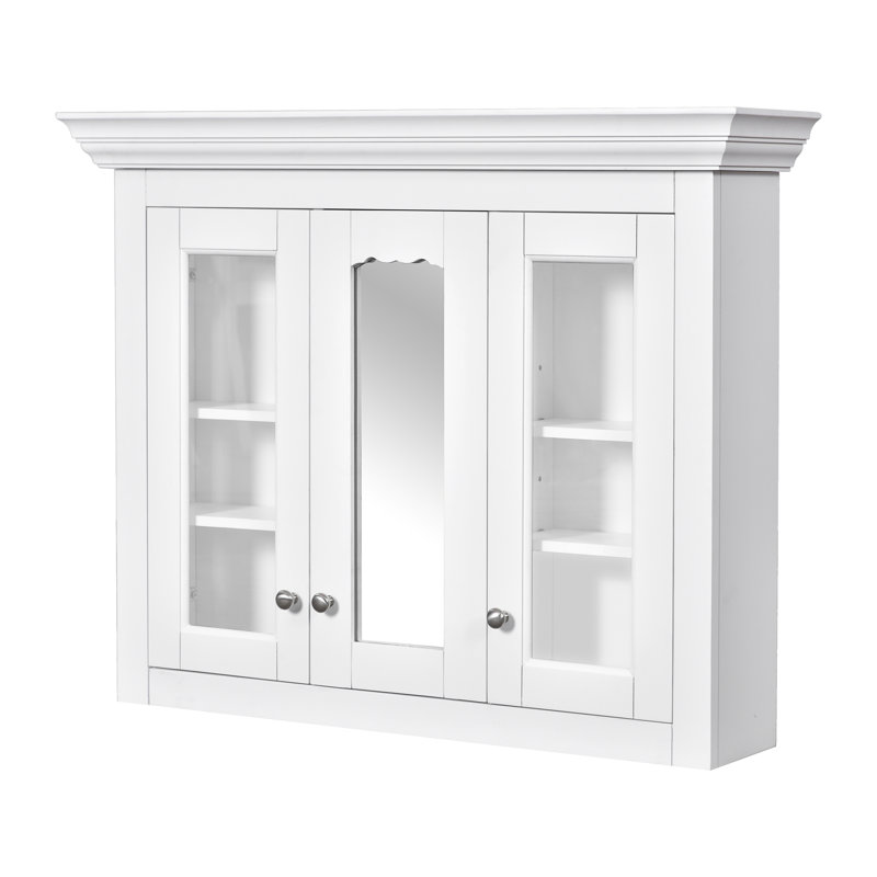 Élégante armoire à pharmacie de style moderne en bois massif de 35 po pour les salles de bain chics
