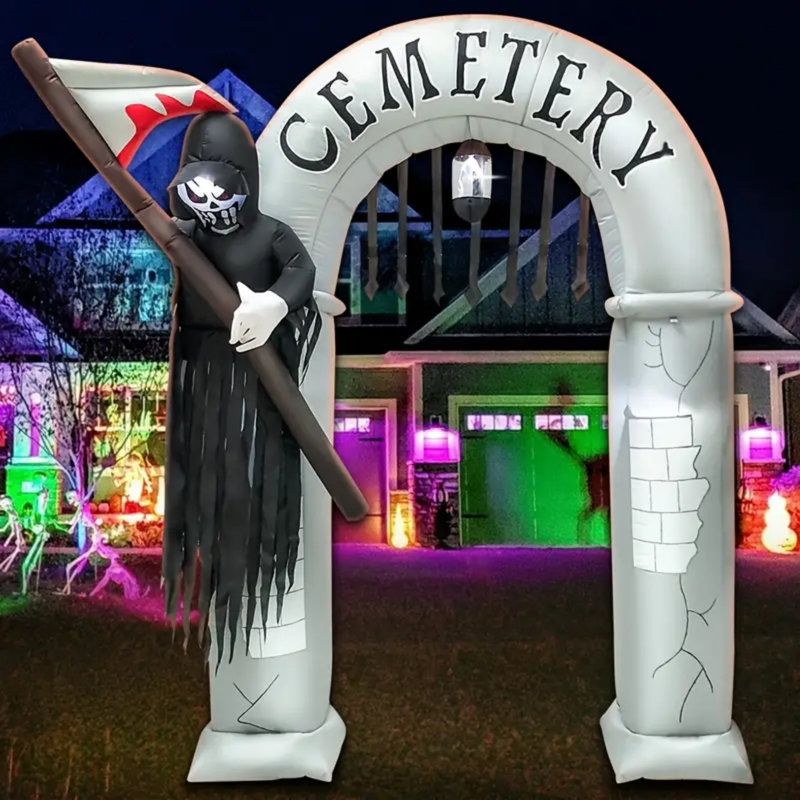 Décoration d'Halloween gonflable 8 pi avec lumières DEL effrayantes d'Halloween