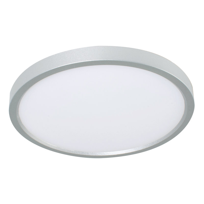 Plafonnier encastré à 1 lumière Akifa, Nickel satiné, H 0,67 po x l 5,31 po x P 5,31 po