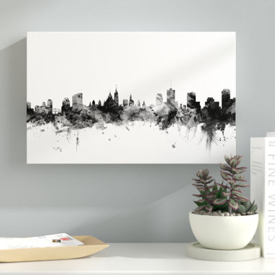 « ottawa canada horizon b&w », impression sur toile tendue
