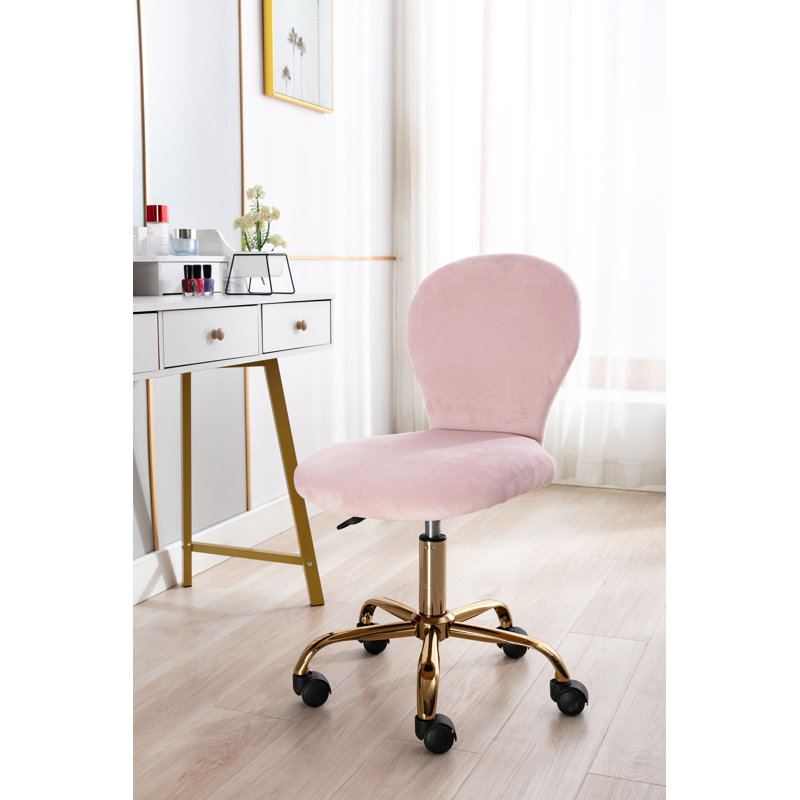 Colm Velvet Task Chair, Pink