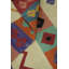 Tapis de couloir géométrique en laine Kilim