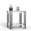 Table de bout moderne en verre trempé avec structure en acier inoxydable-108833481-108833483