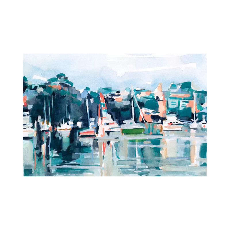 «Watercolor Bay II» par Emma Scarvey - peinture sur toile tendue, H 8 po x l 12 po x P 0,75 po