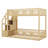 Twin Over Twin Bunk Bed With Door Fence And Storage Staircase, Wood Floor Bunk Bed Frame With Safety Guardrails-1003232551