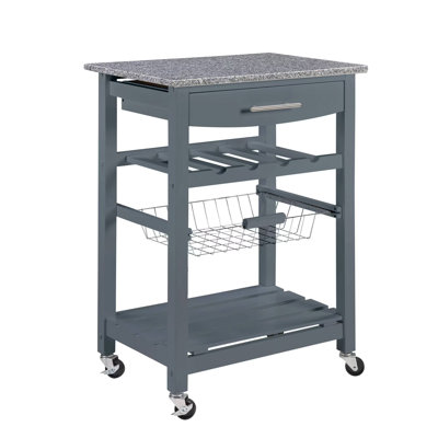 Mobile Rolling Kitchen Island Trolley Serving Cart