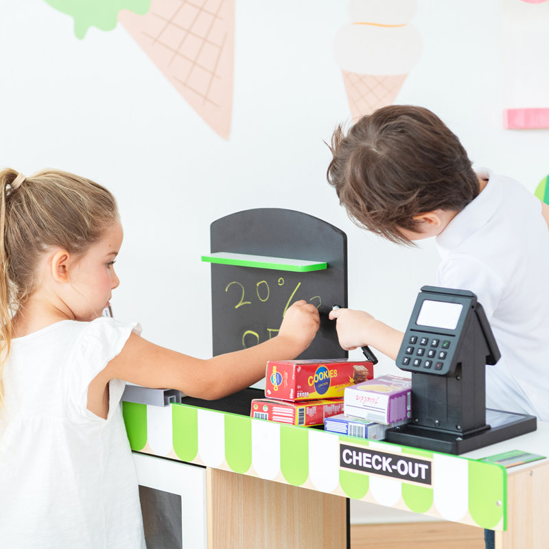  Teamson Kids Cashier Austin Interactive Pretend Play Checkout Counter Stand with 26 Accessories
