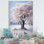 " White Tree in Winter Scenery II " Mixed Media and Color Photography Print