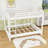 Queen Over Queen Wooden Bunk Bed With Ladder And Guardrails-1051118315