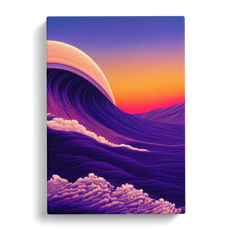 Zebra Vaporwave - Wrapped Canvas, 50cm H x 35cm W x 3cm D