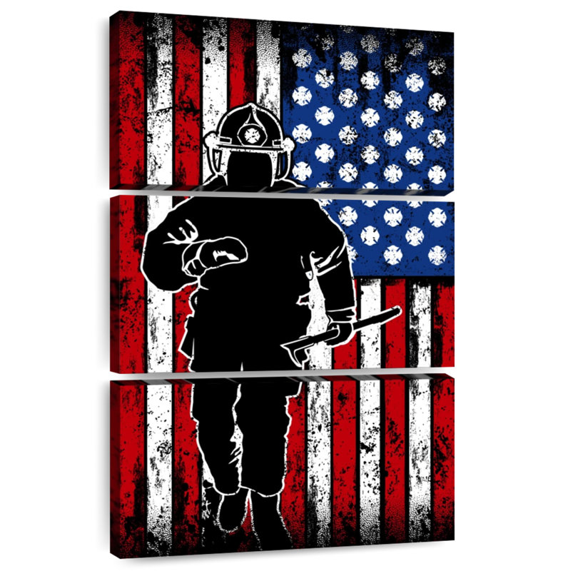 Lelar Grunge American Firefighter, 65'' H x 42'' W