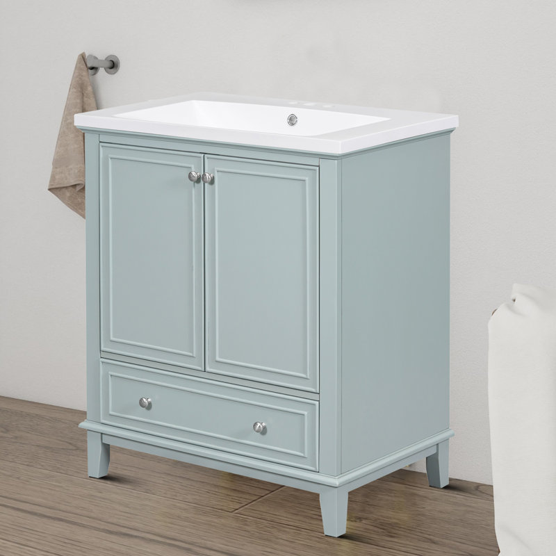 Ensemble de meuble-lavabo simple 30 po Raene, Bleu-vert clair