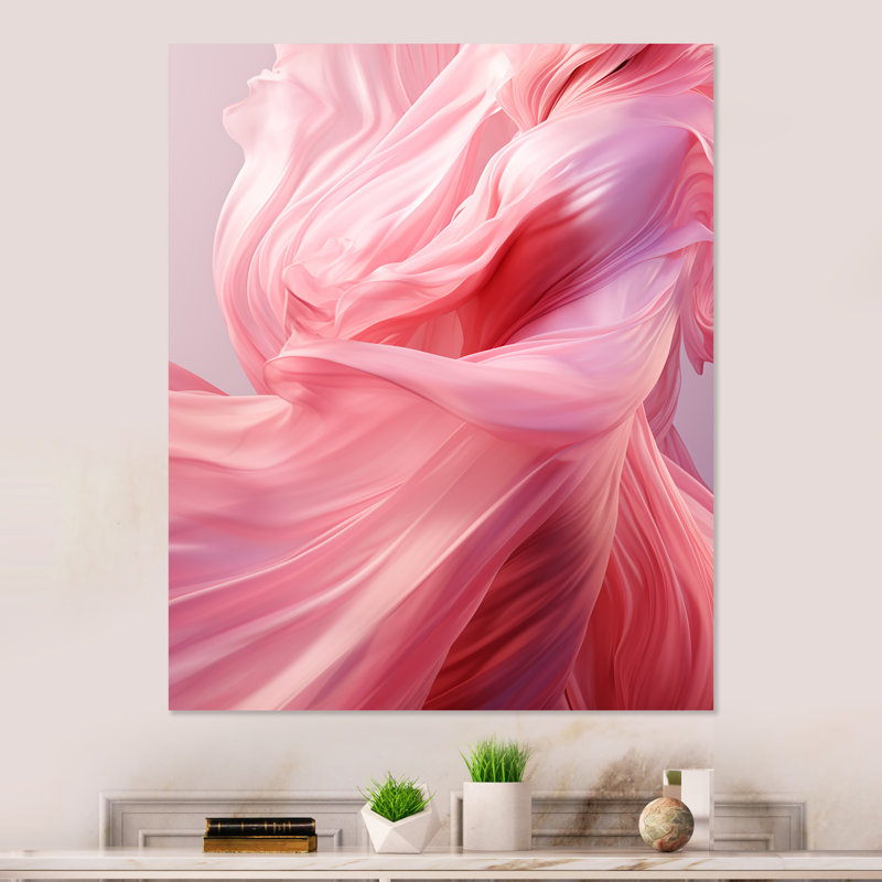 «Pink Radiant Dusk Dream III - Abstract Collages», art mural en métal, H 20 po x l 12 po x P 1 po
