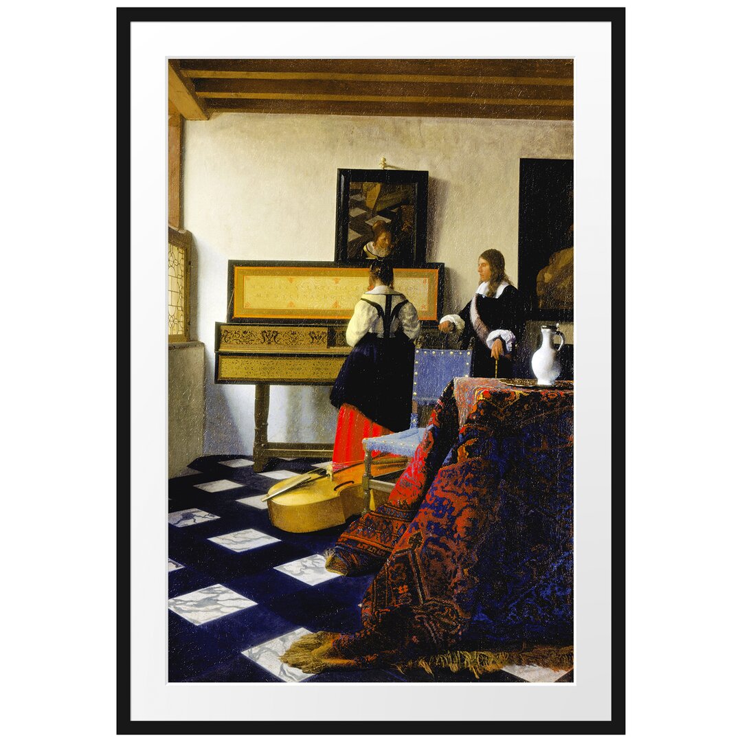 Gerahmter Kunstdruck The Music Lesson von Johannes Vermeer