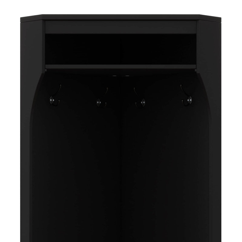 Arbre d'entrée minimaliste avec banc à chaussures, portemanteau polyvalent avec 4 crochets, armoire d'angle avec tablette réglable