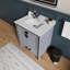 Meuble-lavabo gris foncé 30 po X 22 po avec miroir 28 po et rangement modulable P P - Armoire entièrement assemblée-1280104477