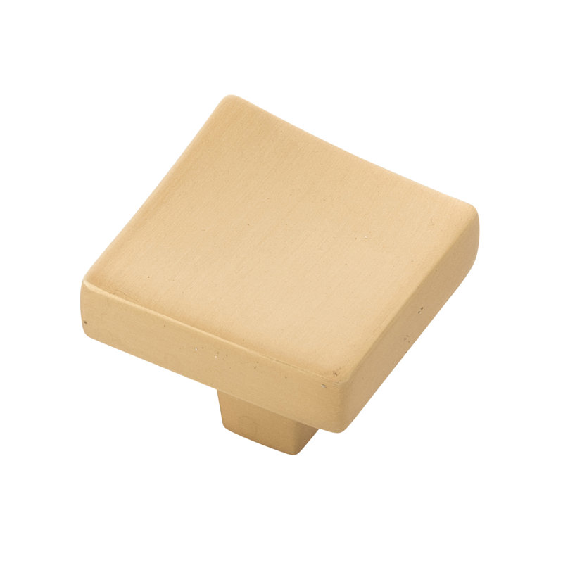 Flex Square Knob, Brushed Golden Brass