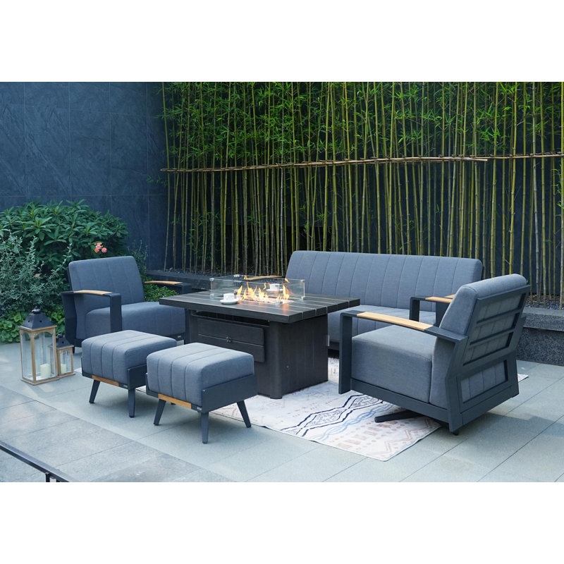 Ensemble de conversation avec coussins pour 7 personnes Dettman