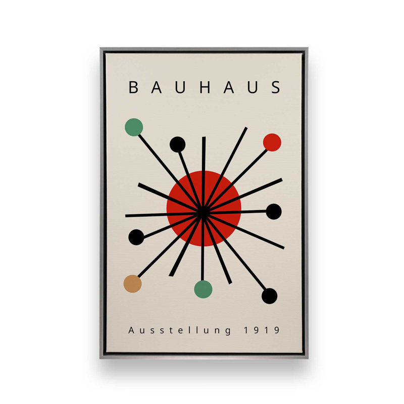 «Bold Bauhaus Burst», reproduction sur toile, Encadrement argenté, H 48,75 po x l 32,75 po
