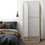 Miroir 64 po à DEL pleine longueur avec lumières - 3 lumières à intensité variable, cadre doré, miroir de plancher autoportant pour la chambre à coucher, le salon et la boutique de mariage