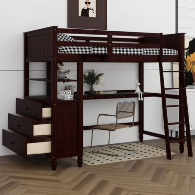 Lit mezzanine simple avec tiroirs Judithanne Kids