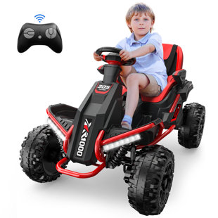 Voiture jouet 24V 4WD Ride On avec 4 moteurs puissants, suspension à ressorts, siège large de 14 pouces pour les grands enfants